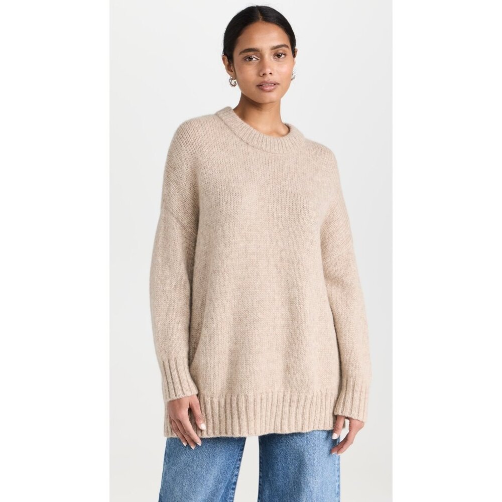 NWT Jenni Kayne Alpaca Cocoon Crewneck Sweater in Oatmeal Oversized Pullover 3X